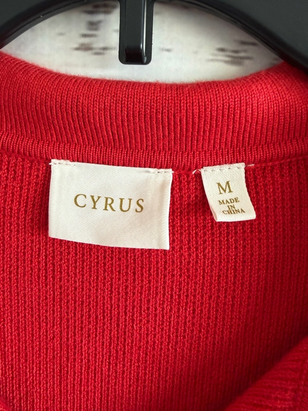 Cyrus Bright Red Short-Sleeve Polo Knit Top - Picture 4 of 6